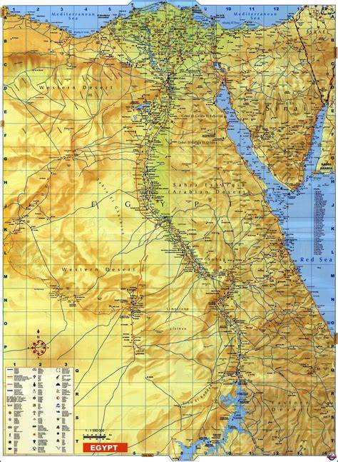 Mapa Egypta a Káhiry