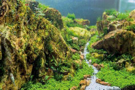 aquascaping s kameňmi a rastlinami