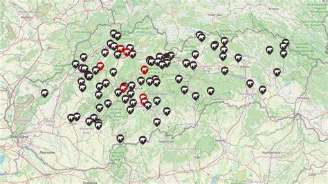 mapa chovu kôz na Slovensku