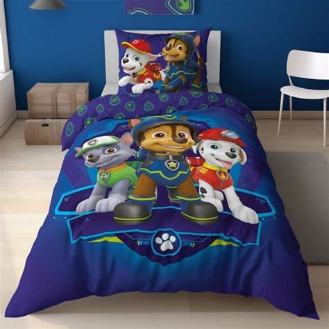 Modré obliečky Paw Patrol na detskej posteli
