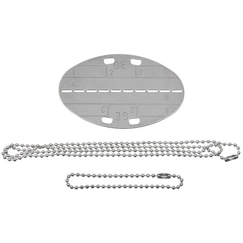 kovový oválny dog tag na retiazke