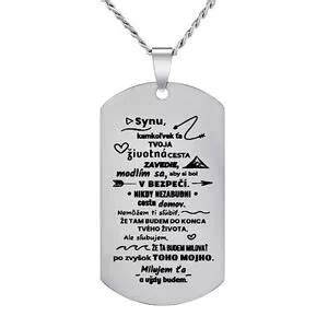 dog tag s krátkou a dlhou retiazkou